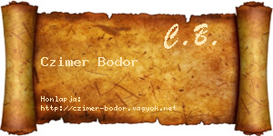 Czimer Bodor névjegykártya